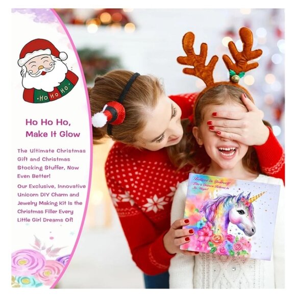 Unicorn Charm Bracelet Kit For Kids - DIY Jewelry Craft Set With Magical Sparkle - Picture 4 of 4